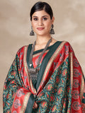 Alluring Multi-Color Digital Printed Pashmina Traditional Saree With Shawl