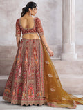 Amazing Brown Sequins Banarasi Silk Designer Lehenga Choli