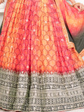 Amazing Multi-Color Bandhni Printed Chinon Wedding Lehenga Choli 
