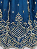 Fantastic Blue Dori Embroidery Satin Wedding Wear Lehenga Choli