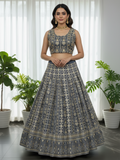 Fascinate Grey Gota Work Georgette Engagement Wear Lehenga Choli