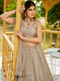 Attractive Beige Dori Embroidery Satin Engagement Wear Lehenga Choli