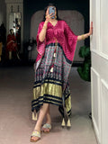 Fantastic Rani Pink Gotta Patti Gaji Silk Festival Wear Kaftan