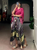 Fantastic Rani Pink Gotta Patti Gaji Silk Festival Wear Kaftan