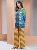 Awesome Royal Blue Printed Muslin Silk Casual Wear Co-Ord Set