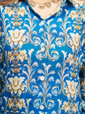 Awesome Royal Blue Printed Muslin Silk Casual Wear Co-Ord Set