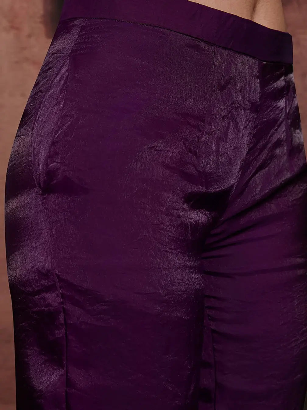 Lavish Wine Hand Work Organza Party Wear Co-Ord Set