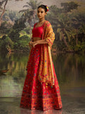 Enchanting Red Embroidered Silk Wedding Wear Lehenga Choli