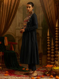 Stylish Black Thread Embroidery Cotton Festive Wear Kurti Set