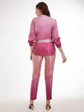 Fantastic Ombre Pink Printed Satin Party Wear Co-Ord Set