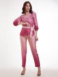 Fantastic Ombre Pink Printed Satin Party Wear Co-Ord Set