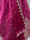 Elegant Wine Dori Embroidery Satin Function Wear Lehenga Choli