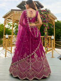 Elegant Wine Dori Embroidery Satin Function Wear Lehenga Choli