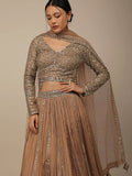 Enchanting Beige Sequins Georgette Engagement Wear Lehenga Choli