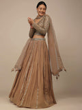 Enchanting Beige Sequins Georgette Engagement Wear Lehenga Choli