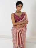 Enchanting Pink Dola Silk Sequins Wedding Saree With Blouse