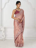 Enchanting Pink Dola Silk Sequins Wedding Saree With Blouse