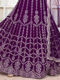 Fantastic Purple Sequins Georgette Wedding Lehenga Choli With Dupatta