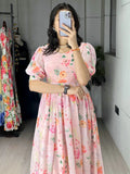 Great White Floral Printed Georgette Casual Wear Dress
