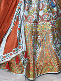 Attractive Multi-Color Printed Art Silk Lehenga Choli With Dupatta
