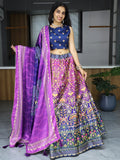 Fabulous Purple Digital Printed Art Silk Festival Wear Lehenga Choli
