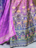 Fabulous Purple Digital Printed Art Silk Festival Wear Lehenga Choli
