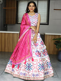 Astonishing White Digital Printed Art Silk Lehenga Choli With Dupatta