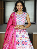 Astonishing White Digital Printed Art Silk Lehenga Choli With Dupatta