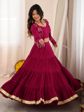 Radiant Rani Pink Mirror Work Rayon Navratri Wear Lehenga Choli