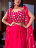 Glamorous Pink Sequins Work Georgette Party Wear Lehenga Choli
