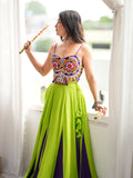 Premium Green Gota Patti Rayon Navratri Wear Lehenga Choli