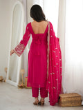 Fabulous Pink Beads Work Georgette Wedding Wear Salwar Kameez