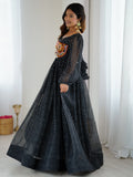 Marvelous Black Laheriya Printed Georgette Navratri Wear Gown