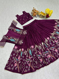 Marvelous Wine Havey Embroidery Silk Wedding Wear Lehenga Choli With Koti