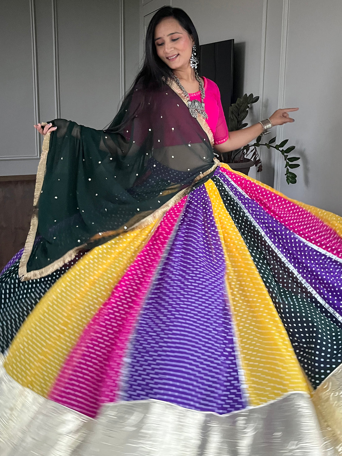 Attractive Multi-Color Printed Georgette Navratri Wear Lehenga Choli 