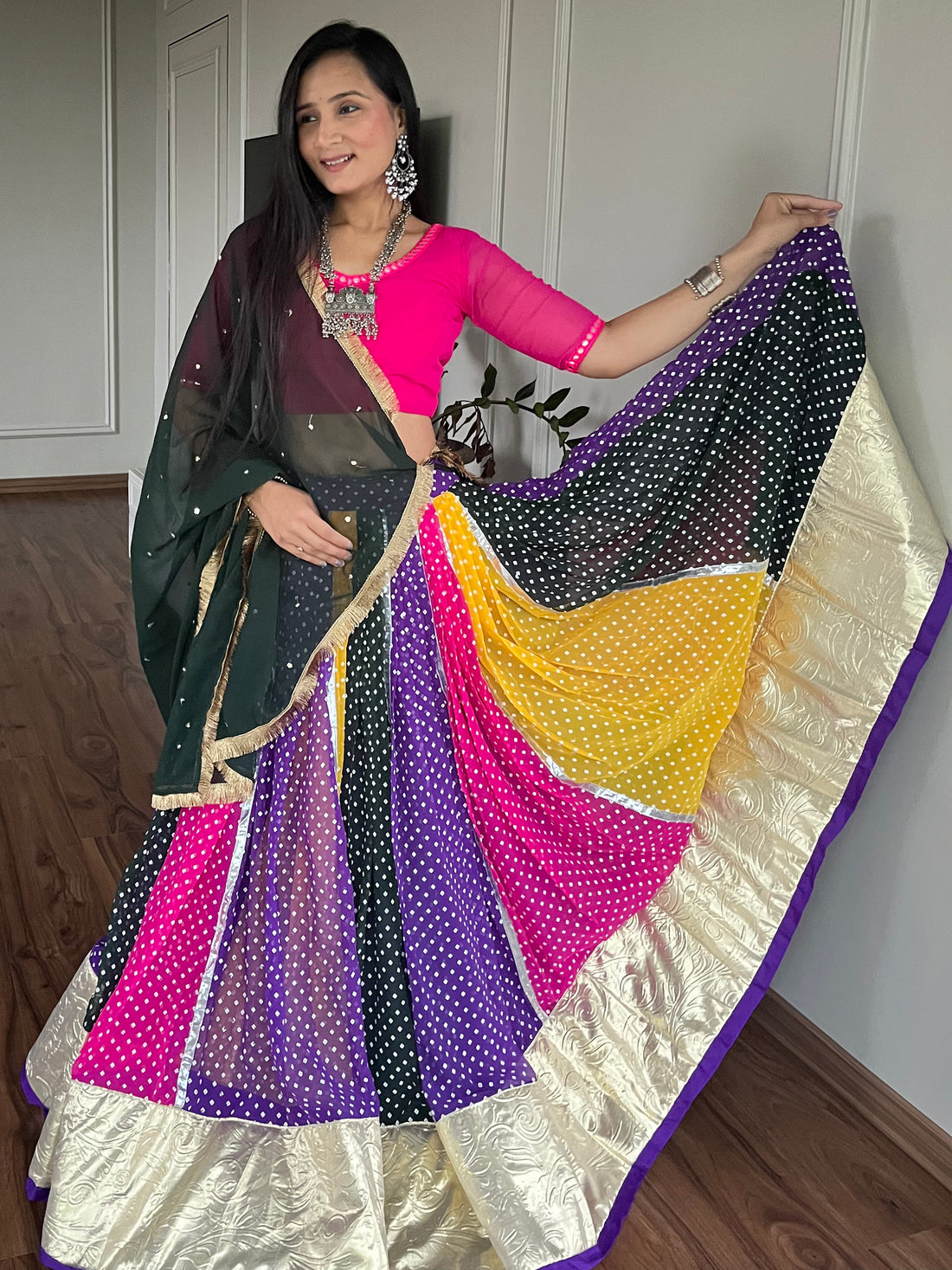 Attractive Multi-Color Printed Georgette Navratri Wear Lehenga Choli 
