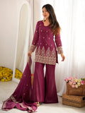 Radiant Wine Embroidered Silk Wedding Wear Salwar Suit