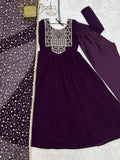 Fabulous Purple Sequin Work Georgette Festival Wear Anarkali Suit