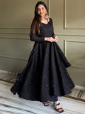 Enchanting Black Sequins Georgette Festival Wear Anarkali Pant Suit