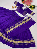 Mesmerizing Purple Lace Work Cotton Navratri Wear Lehenga Choli