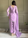 Stunning Lavender Swarovski Work Silk Event Wear Salwar Suit