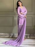 Stunning Lavender Swarovski Work Silk Event Wear Salwar Suit