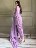 Stunning Lavender Swarovski Work Silk Event Wear Salwar Suit