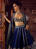 Glowing Blue Sequins Work Silk Wedding Wear Lehenga Choli