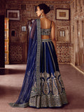Glowing Blue Sequins Work Silk Wedding Wear Lehenga Choli