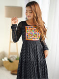 Enchanting Black Laheriya Printed Georgette Navratri Wear Gown