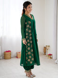 Glowing Green Hand Work Georgette Festival Wear Salwar Suit