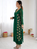 Glowing Green Hand Work Georgette Festival Wear Salwar Suit
