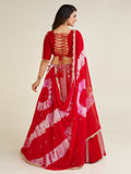 Charming Red Thread Work Georgette Navratri Wear Lehenga Choli