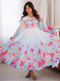 Pretty Sky Blue Printed Silk Function Wear Anarkali Suit With Dupatta